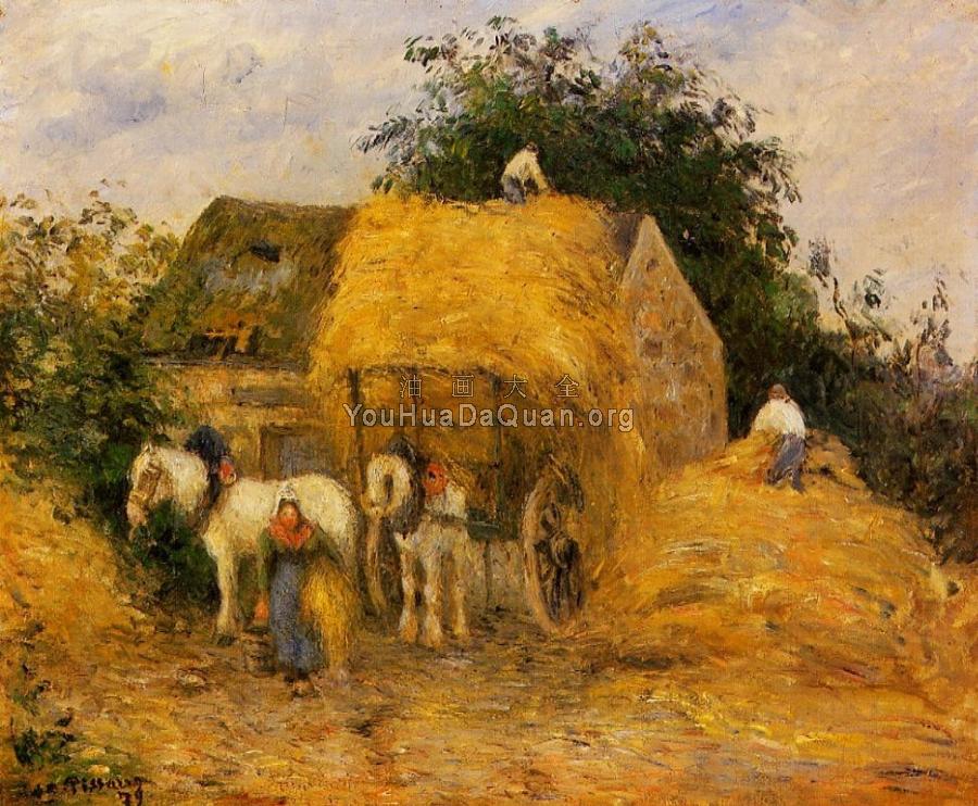 The Hay Wagon, Montfoucault - 卡米耶·毕沙罗